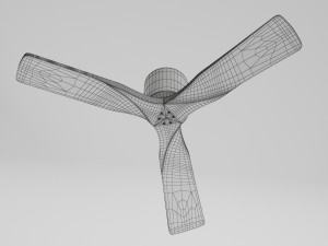 matthews irene 3-blade walnut-bronze hugger ceiling fan Model 3D