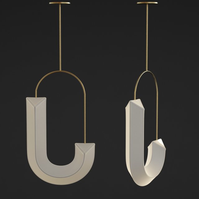 hook loop pendant chandelier 3D Model .c4d .max .obj .3ds .fbx .stl .blend 