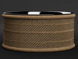 market round navy tray bamboo coffee table Modello 3D