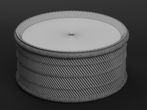 market round navy tray bamboo coffee table Modello 3D