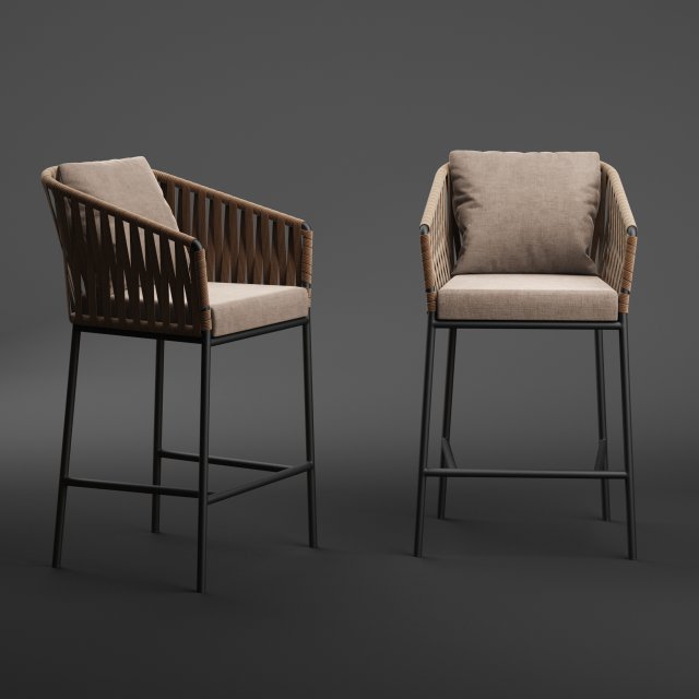 kettal bitta barstool Model 3D .c4d .max .obj .3ds .fbx .stl .blend 