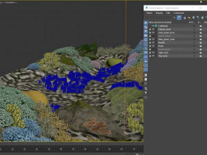 cartoon underwater coral reef habitat ocean version 2 3D Model