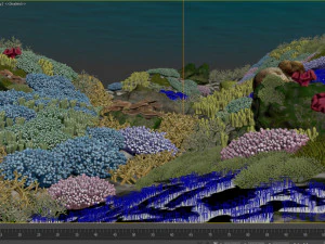 cartoon underwater coral reef habitat ocean version 2 3D Model