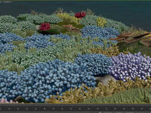 cartoon underwater coral reef habitat ocean version 2 3D Model