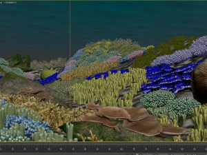cartoon underwater coral reef habitat ocean version 2 3D Model