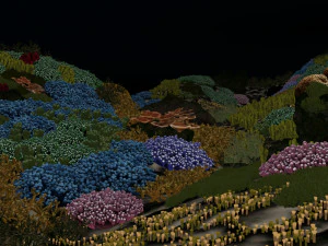 cartoon underwater coral reef habitat ocean version 2 3D Model
