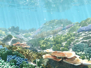 cartoon underwater coral reef habitat ocean version 2 3D Model