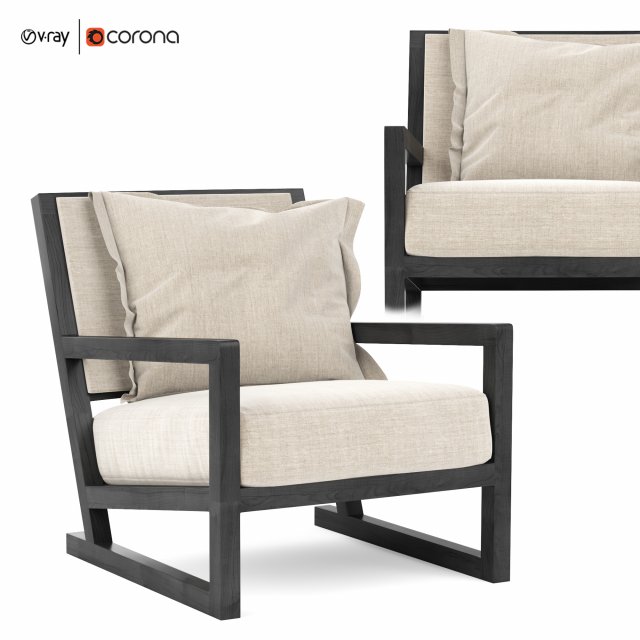clio maxalto armchair b and b italia 3D Модель .c4d .max .obj .3ds .fbx .stl .blend 