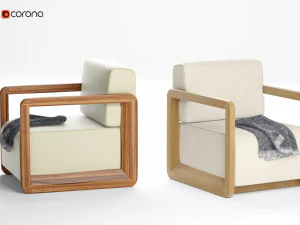 コレット布張りアームチェアイタリア 3Dモデル