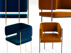 crescent armchair by derlot editions 3D Model