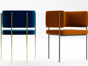 crescent armchair by derlot editions 3D Model