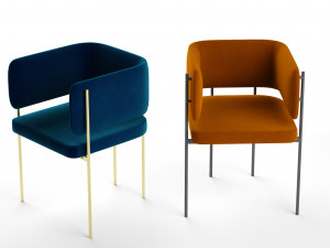crescent armchair by derlot editions Model 3D