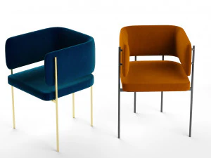 crescent armchair by derlot editions 3D Model