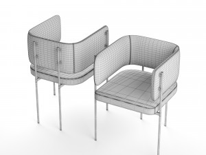 crescent armchair by derlot editions Model 3D