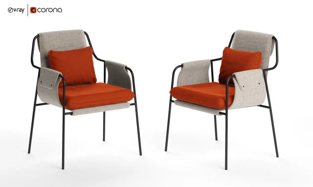 fletcher chair industry west 3D Model .c4d .max .obj .3ds .fbx .stl .blend 