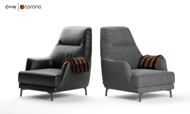 leyra armchair natuzzi italia 3D Model .c4d .max .obj .3ds .fbx .stl .blend 