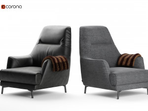 leyra armchair natuzzi italia Model 3D
