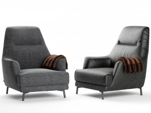 leyra armchair natuzzi italia 3D-Modell