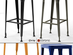 carbon bar stool industry west 3D मॉडल