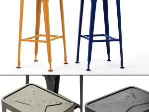 carbon bar stool industry west 3D Модель