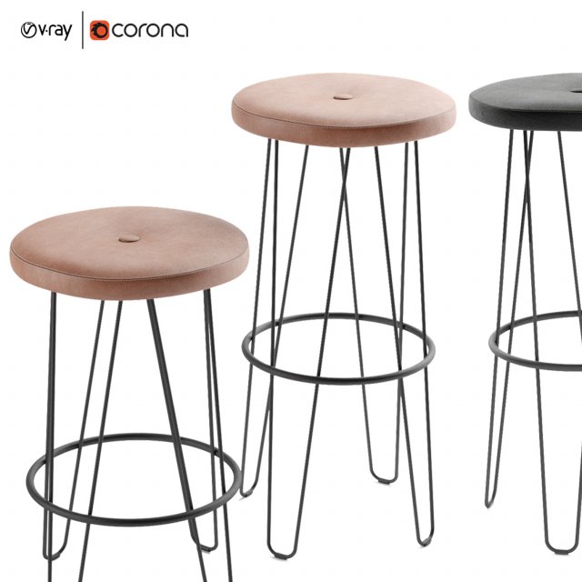 circus steel barstool by gohlin 3D Model .c4d .max .obj .3ds .fbx .stl .blend 