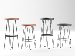 circus steel barstool by gohlin 3D Model