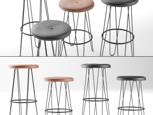 circus steel barstool by gohlin 3D Model