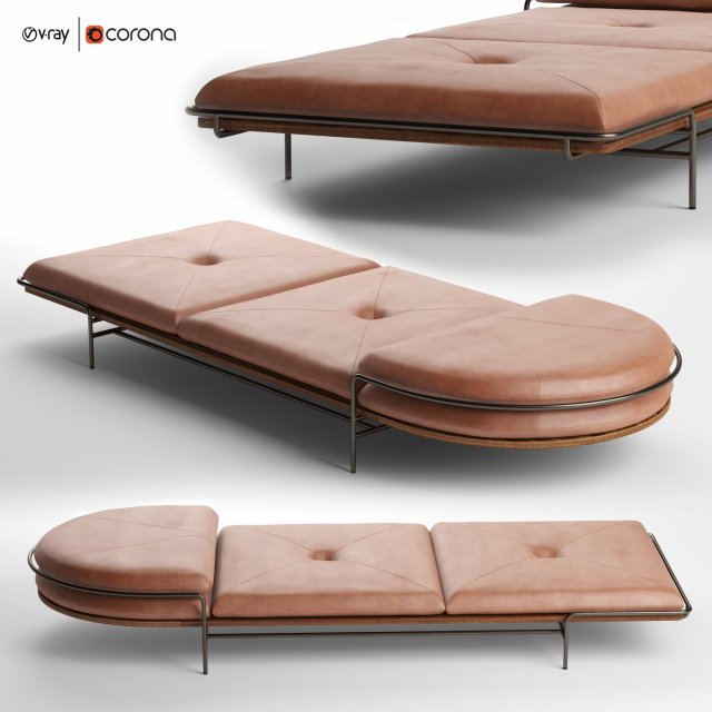 geometric daybed by bassam fellows 3D Модель .c4d .max .obj .3ds .fbx .stl .blend 