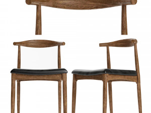 byron chair industry west - copenhagen chair walnut Model 3D