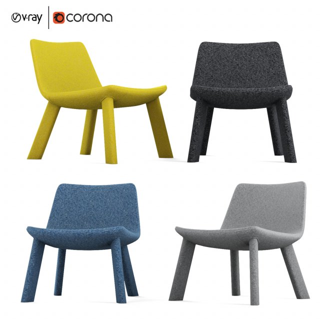 neat lounge chair by blu dot Model 3D .c4d .max .obj .3ds .fbx .stl .blend 