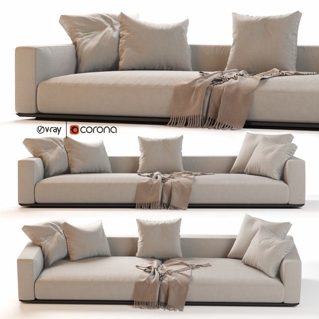 flexform grandemare sectional sofa 3D Model .c4d .max .obj .3ds .fbx .stl .blend 