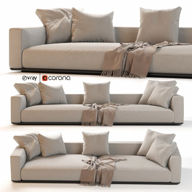 flexform grandemare sectional sofa 3D Model .c4d .max .obj .3ds .fbx .stl .blend 