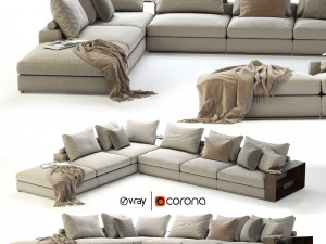 flexform groundpiece sectional sofa 3D Model