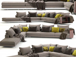 Divano componibile flexform lightpiece Modello 3D