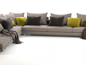 flexform lightpiece modular sofa 3D 모델