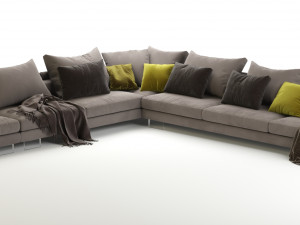 flexform lightpiece modular sofa 3D 모델