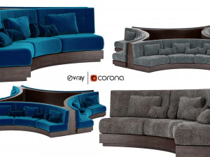 高級レストランラウンジカフェ用のブース席ラウンドソファ 3Dモデル