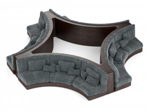 booth seating round sofa for luxury restaurant lounge cafe 3Dモデル