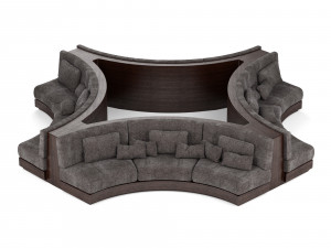 booth seating round sofa for luxury restaurant lounge cafe 3Dモデル