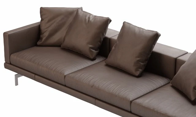 dock leather sofa by bb italia 320x99 3D Model .c4d .max .obj .3ds .fbx .stl .blend 