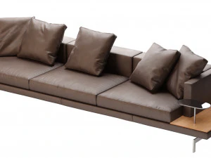 dock leather sofa by bb italia 320x99 3D Model