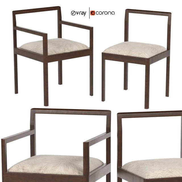 poltrona densa e cadeira de jantar Modelo 3D .c4d .max .obj .3ds .fbx .stl .blend 