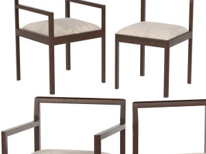 poltrona densa e cadeira de jantar Modelo 3D