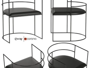 steel rod armchair 3D Model