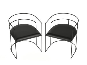 steel rod armchair 3D Modell