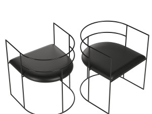 steel rod armchair 3D Modell