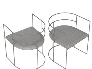 steel rod armchair 3D Modell