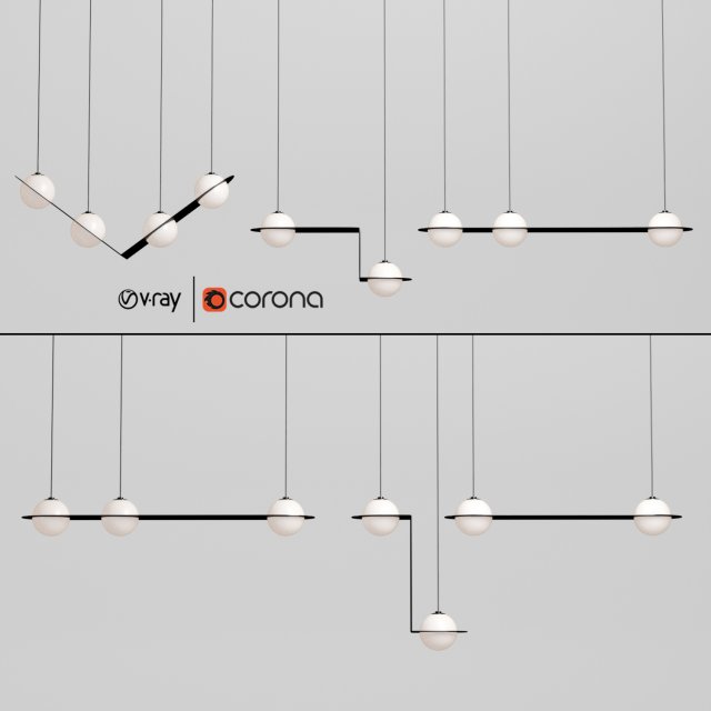 laurent suspension light collection Model 3D .c4d .max .obj .3ds .fbx .stl .blend 