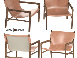 leather lounge 1 in whiskey armchair 3D Model