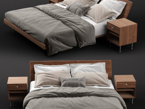 nelson thin edge bed with bedside table 3D Model
